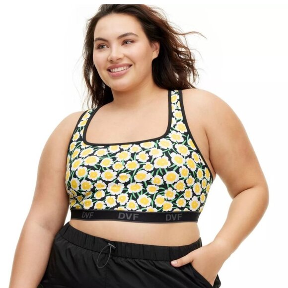 NWT DVF x Racerback Yellow Poppy Sports Bra Size 3X - Picture 1 of 13